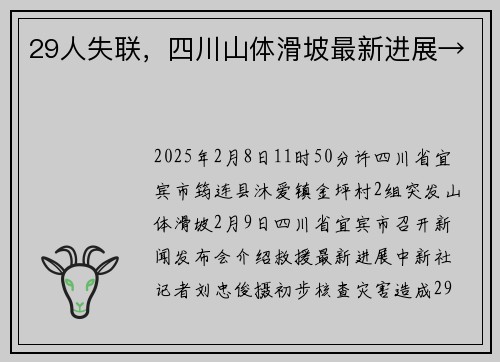 29人失联，四川山体滑坡最新进展→